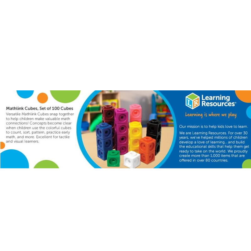 Learning Resources Snap Cubes, Educational Counting Toy, Set of